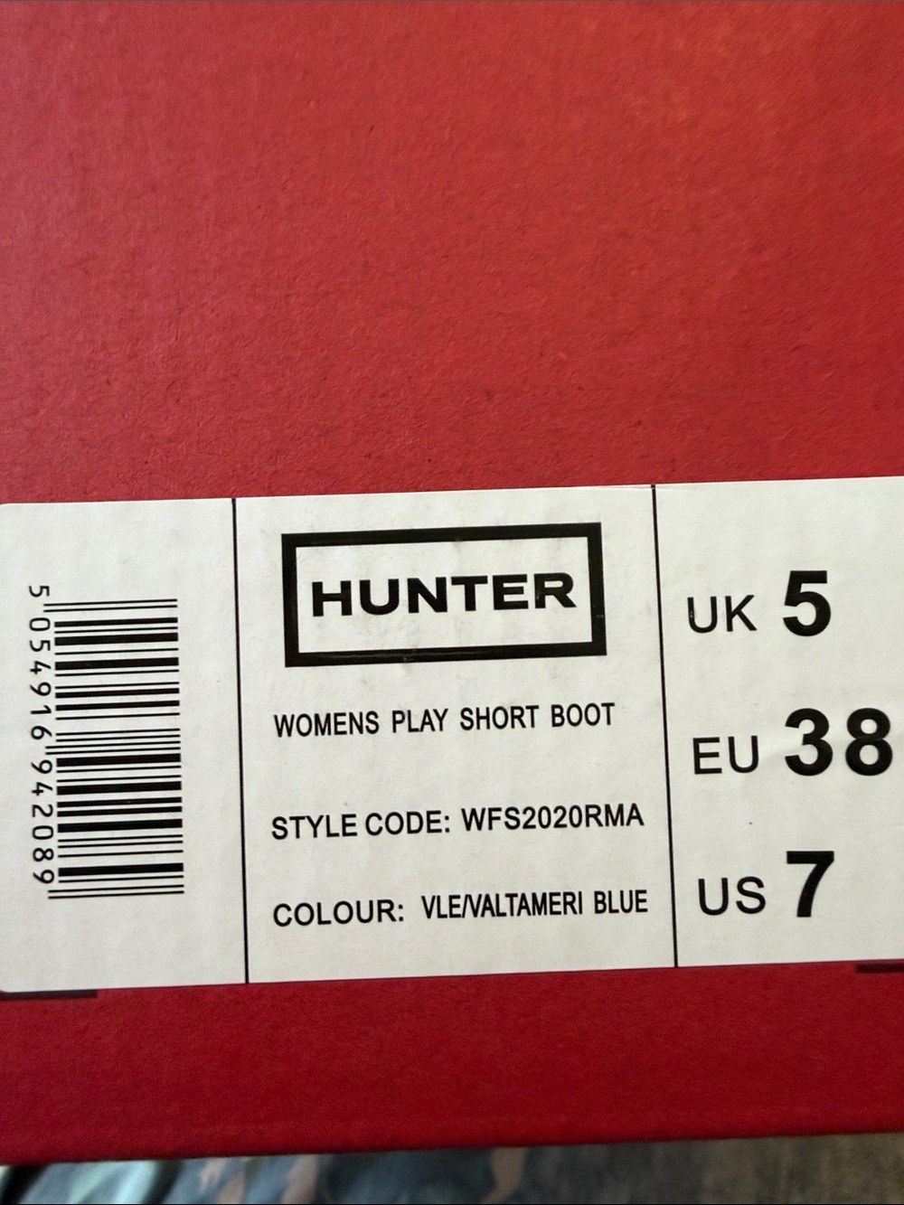 Hunter Wmns PLAY Short Valtameri Blue Rain Boots Rubber Waterproof Size 7 - Picture 5 of 5